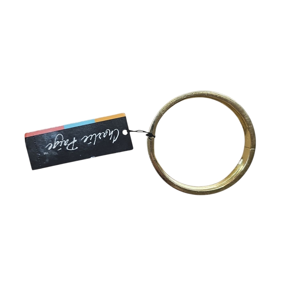 Charlie Paige Gold and Cream Shell Bangle - Picture 3 of 3